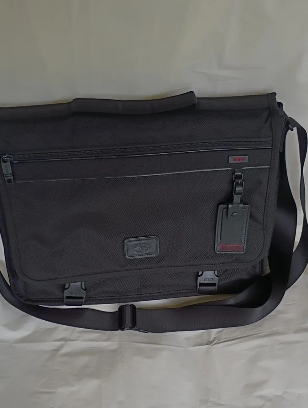 Tumi Black Subaru Nylon Messenger Bag with Adjustable Strap